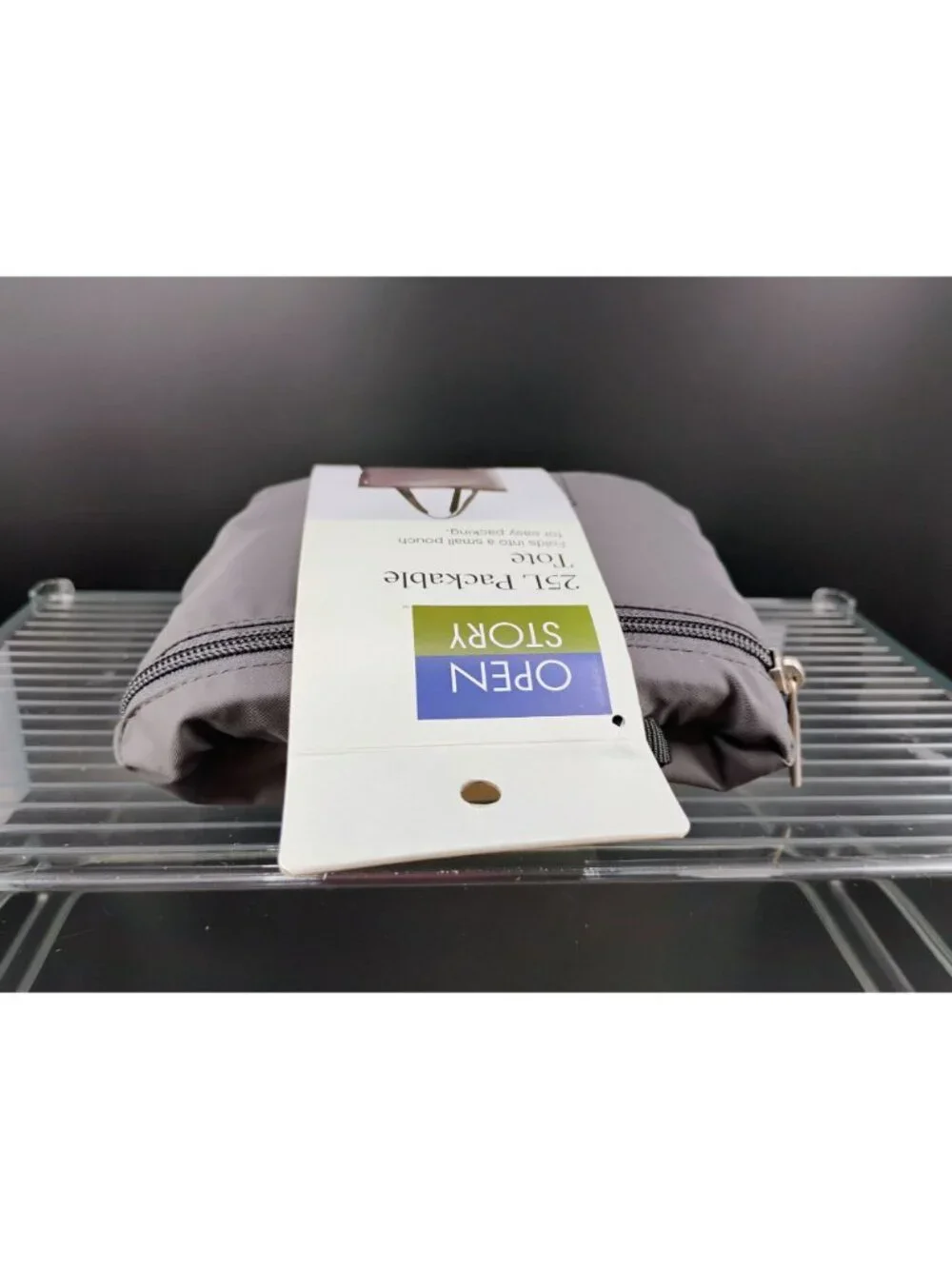 Open Story 25L Packable Water-Resistant Tote Gray Polyester